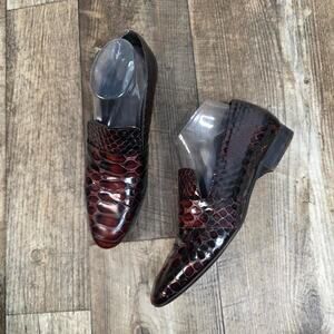 Free People Croc Print Loafer Flats Size 39 US (8.5-9) Old Money Preppy Academia